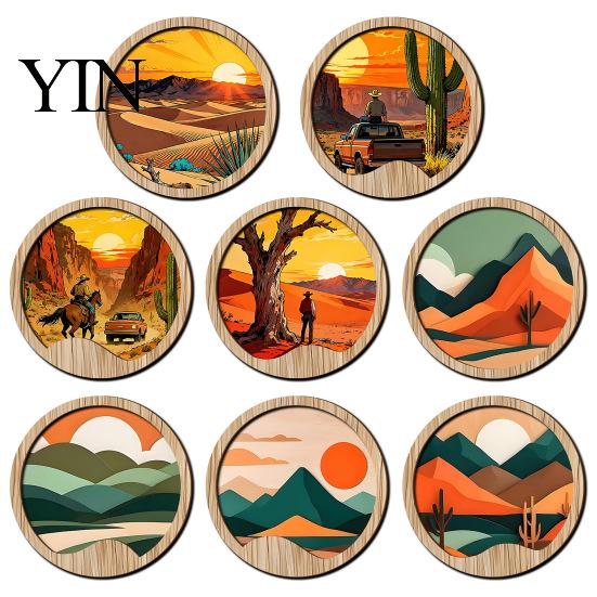 Minimalist Art for Hallway Forest Sunset Scenery 2D Wood Wall Hanging, Boho Wooden Sign, Elegant Interior Ornaments Nature Tree Decor Bedroom