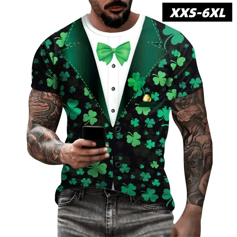 Футболка размера XXS-6XL Plus Size для мужской одежды, футболки с 3D-принтом, мужские повседневные топы с коротким рукавом, футболки, летний мужской пуловер