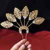 Flower Thai Hair Sticks Gold U-shaped Hair Fork Antique Ethnic Style Hair Accessories  Daily