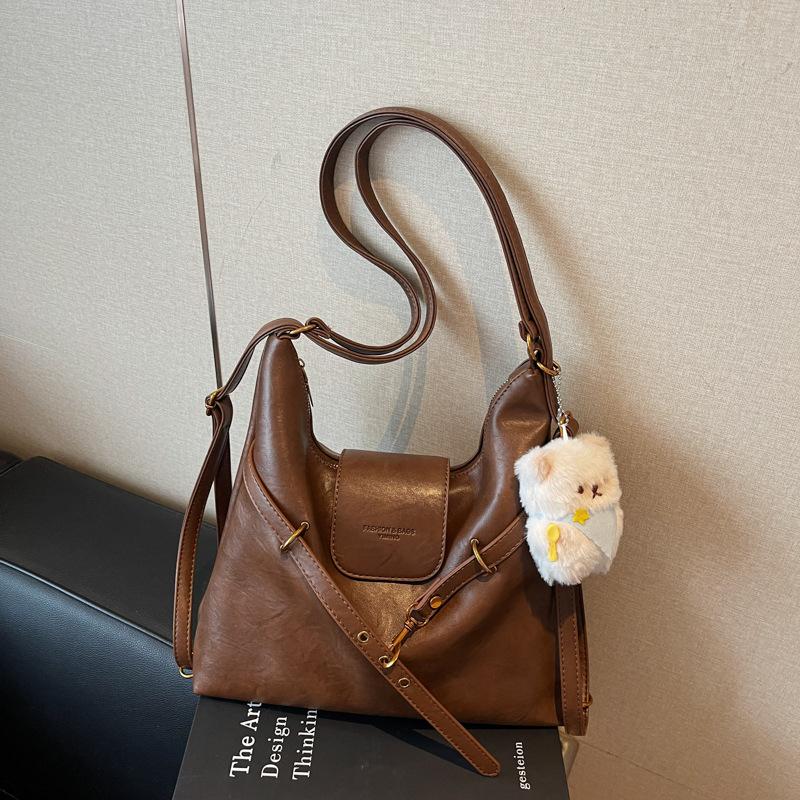 Ретро сумка-тоут женская большой вместимости 2025 новая осенне-зимняя повседневная на плечо сумка-мессенджер многофункциональный рюкзак