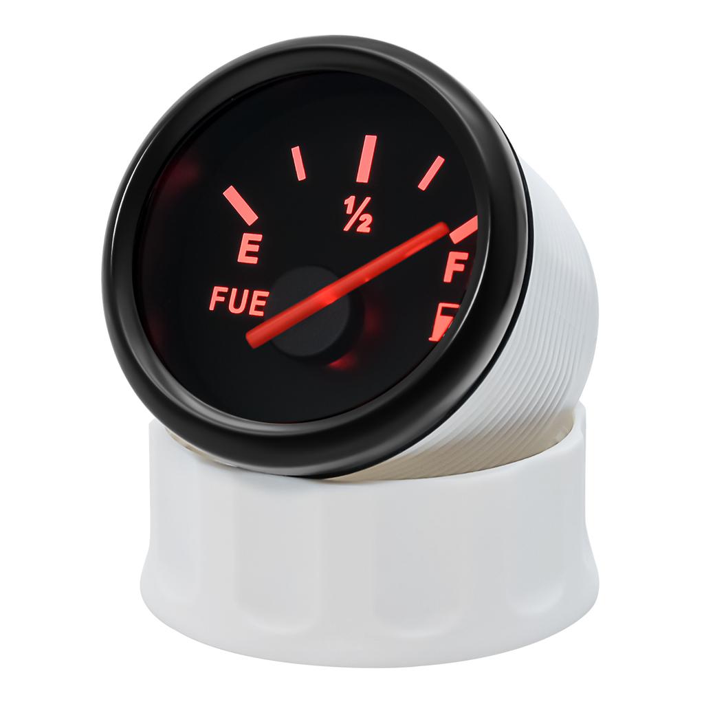 12V 24V Universal 2" 52mm Car Boat Motorcycle Fuel Level Meter Gauge 0-190ohm with Red Baklight Fuel Gauge Level Tank Meter