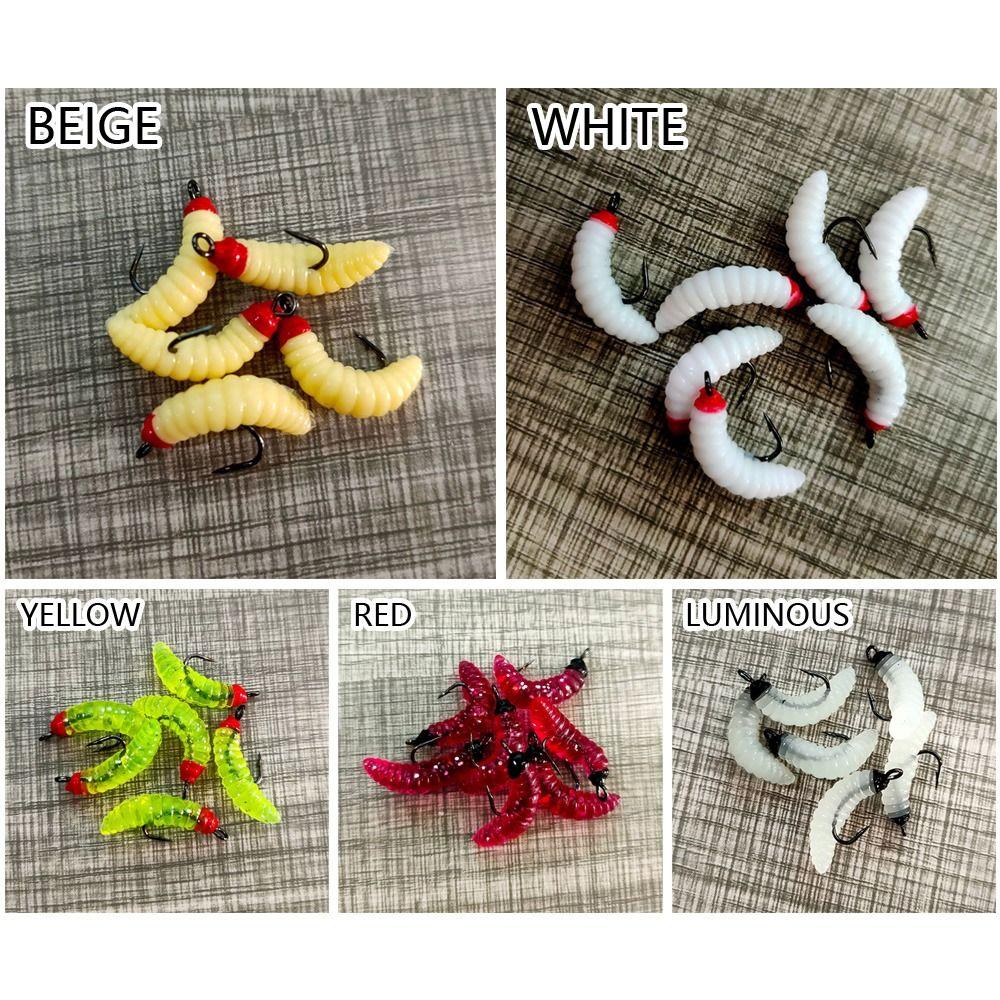 Toughness 4cm 10# hook Bionics Soft Lures Maggots Shape Tackle Road Asia Bait EarthWorm Bait