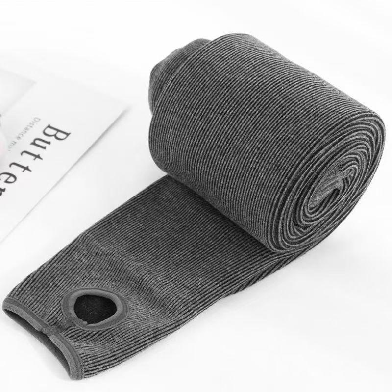 Женские флисовые леггинсы в рубчик из полосатого хлопка: Плотные колготки с высокой талией для осени/зимы, утягивающие и теплые.