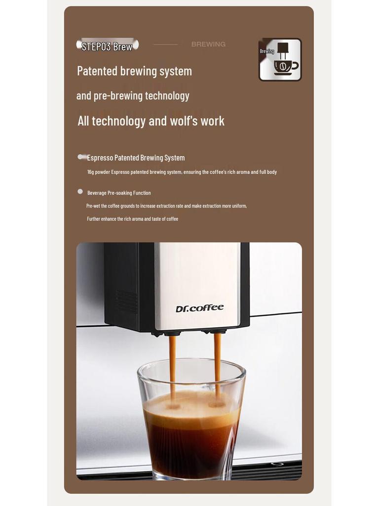 Dr. Coffee F11 Automatic Espresso & Americano Machine with Water Tank
