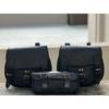 Buffalo Leather Black Motorcycle Combo Saddle 3 Saddlebag Luggage 3 Side Bags