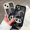 For iPhone 16 15 Pro Max Redmi Note 13 12 Pro Samsung S25 S24 S23 A15 A14 A16 A05 A06 Cute Panda Pattern Soft Silicone Full Lens Protect Phone Case