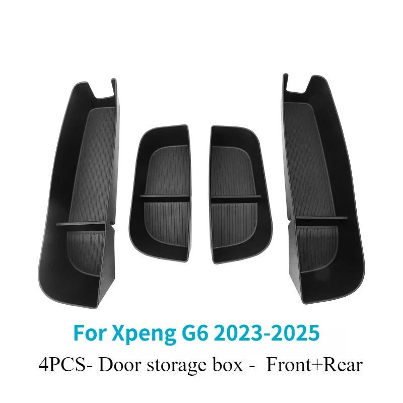 For Xpeng G6 2023-2025 Door Side Storage Box TPE Front Rear Door Handle Organizer Tidying Cup Holder Storage Box Car Accessories