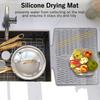 Silicone Drain Mat Nordic Style Heat-Resistant Rectangular Shape Sloped Design Non-slip Dish Drying Mat Kitchen Accessory