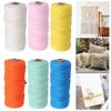 100M/Roll Woven Rope Anti-pilling Anti-fade Soft DIY 2mm Macrame Cotton Twine Colored Thread