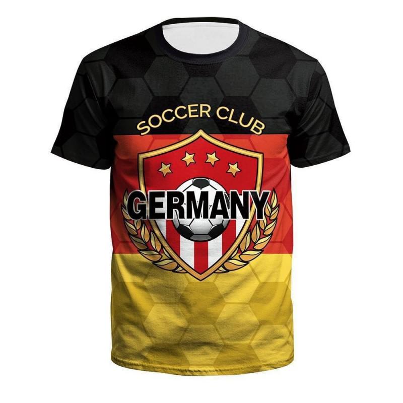 Mens Loose Fit Short Sleeve Crew Neck T-Shirt With 3D Print Soccer Fans Fall Sport Casual Wear
