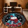 1PC snowman flowers Office Round Area Rug, Under Office Chairs Bedroom Living Room Home Decor, Carpet for Office -1110162