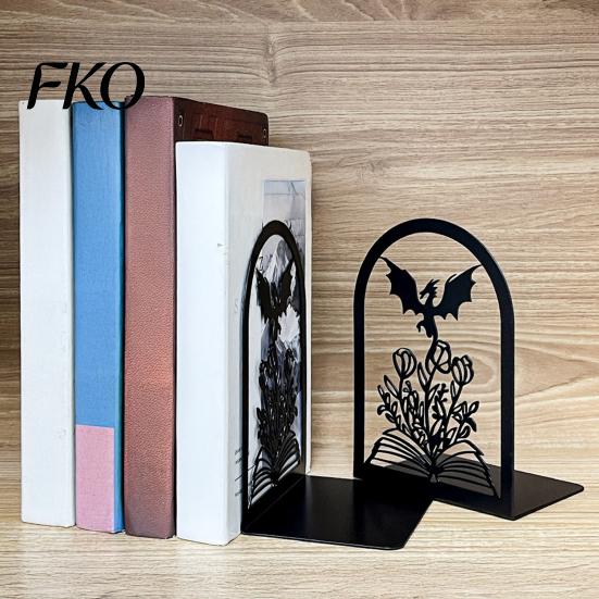 Edge Bookends 1 Pair Metal Dragon Bookends, Fantasy Castle Decorative Book Ends Accessories for Shelves, Heavy Duty Gothic Holders Home Office Library