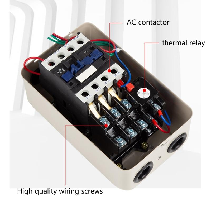 Practical Industrial Magnetic Motor Starter 220V 7.5KW 10HP Overloads Protective Accessory Supplies for Motors