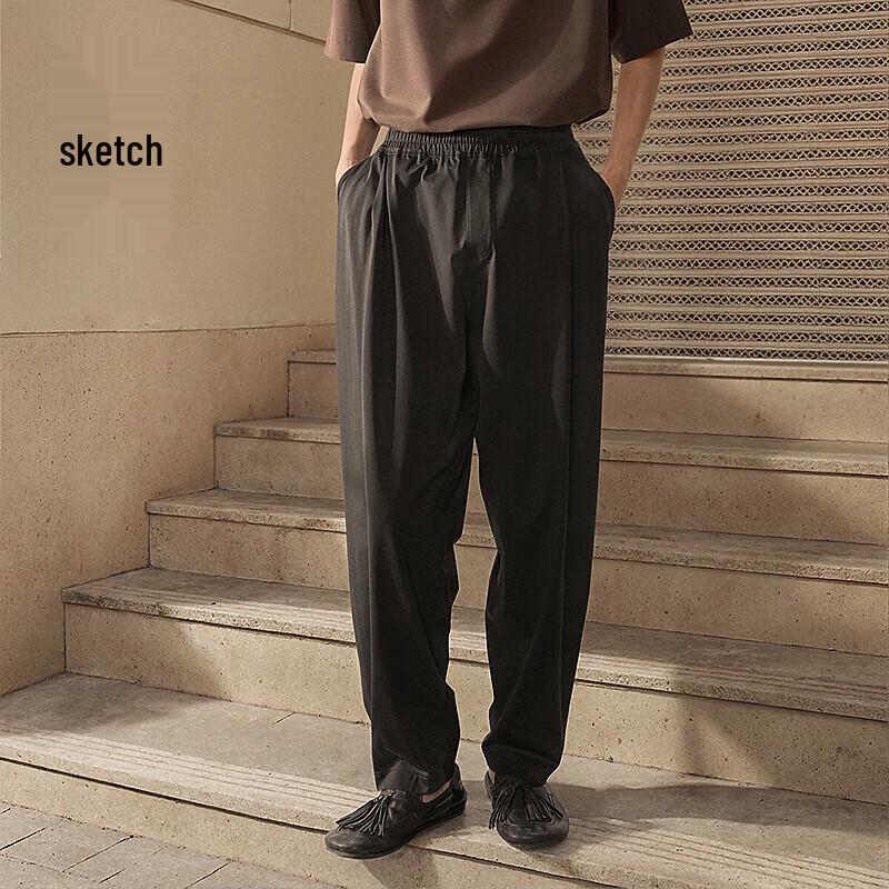 Men's Croquis 2025 Summer Loose Fit Knit Curved Trousers