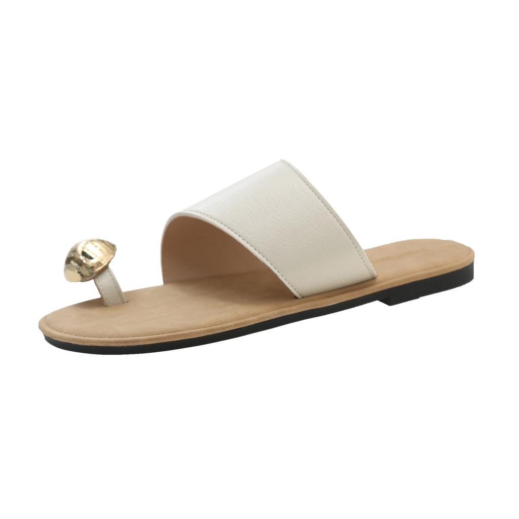 Модные тапочки с квадратной головкой и металлической пряжкой, женские летние нескользящие мягкие верхние туфли, пляжная обувь для женщин, повседневные римские сандалии на плоской подошве