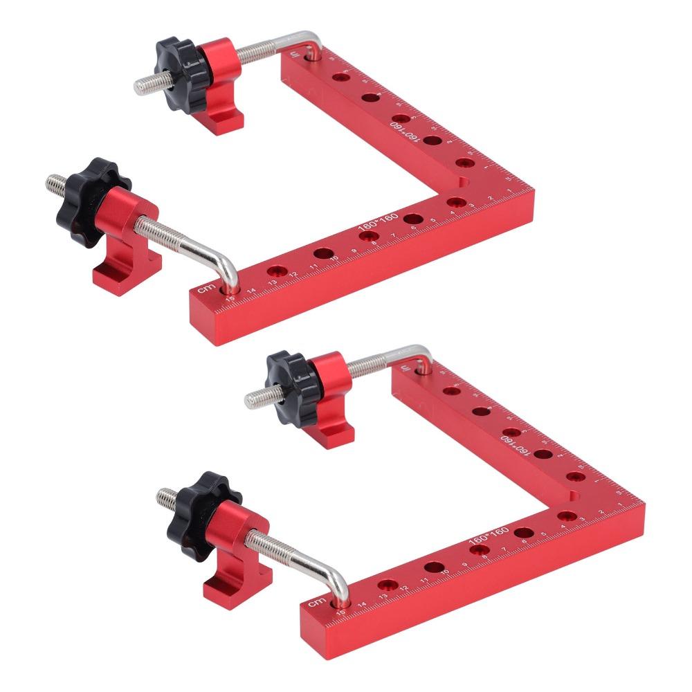 2pcs Aluminum Alloy 90 Degree Corner Clamp Woodworking Positioning Square For Woodworking Carpenter