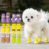 4Pcs Anti-slip Protect Paws Puppy Dog Shoes Soft Pet Knits Socks Cute Cartoon Skid Socks For Small Dogs Breathable S/M/L