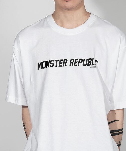 MONSTER REPUBLIC Monster Базовый Логотип Черная Футболка Белый