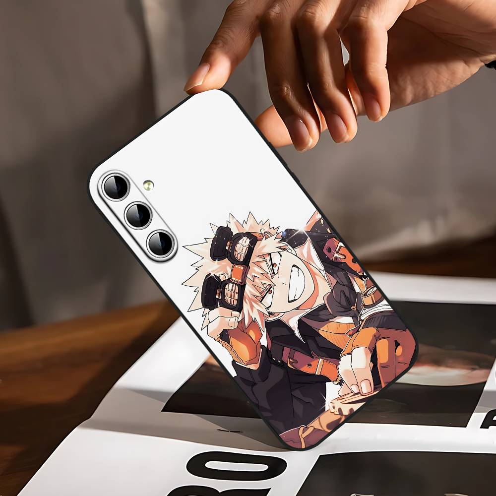 Чехол для телефона Bakugo My Hero Academia для Samsung Galaxy S24/S25/S22/S30/Note20/Lite/Ultra/5G/Plus/FE Мягкий черный