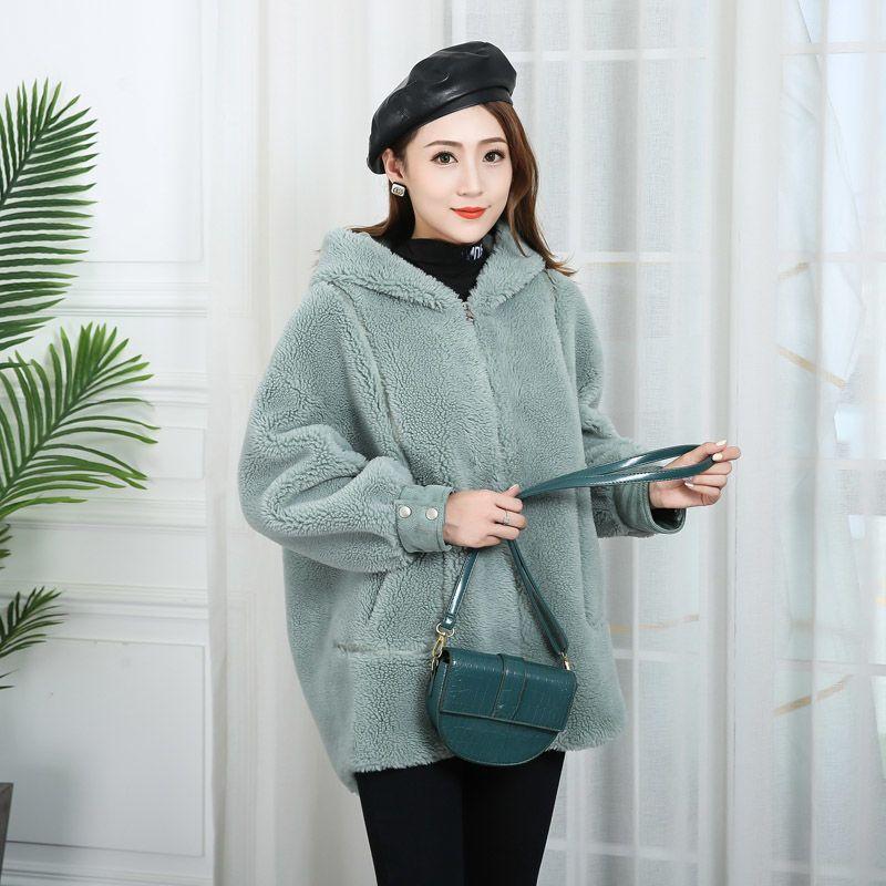 Winter Women Plus Size Hooded Fleece Coat High Quality Lamb Wool Jacket