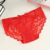 Sweet Low Waist Lace Panties Bow Cotton Crotch Underwear for Women Lingerie Transparent Lace Thin Underwear Lady