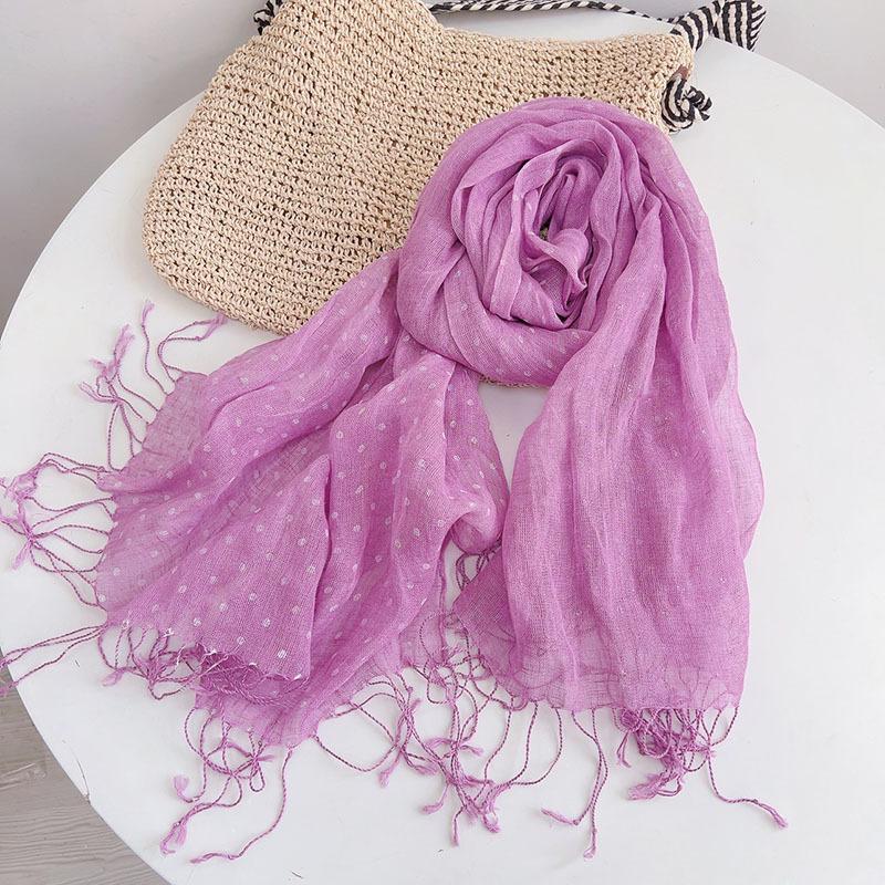 High-end Vintage 100% Linen Scaves Japanese Style Air Conditional Shawls Breathable Weaved Pashmina Wraps for Women