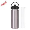 550ml Stainless Steel Insulated Travel Water Bottle With Wide Mouth Carry Strap Sip Lid Outdoor Sports Daily Use