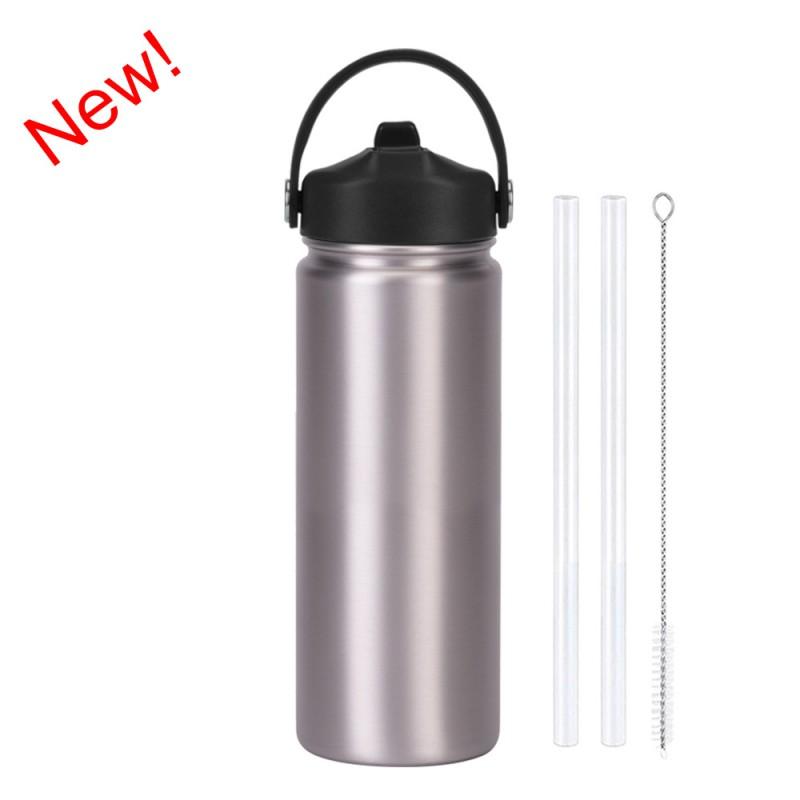 550ml Stainless Steel Insulated Travel Water Bottle With Wide Mouth Carry Strap Sip Lid Outdoor Sports Daily Use