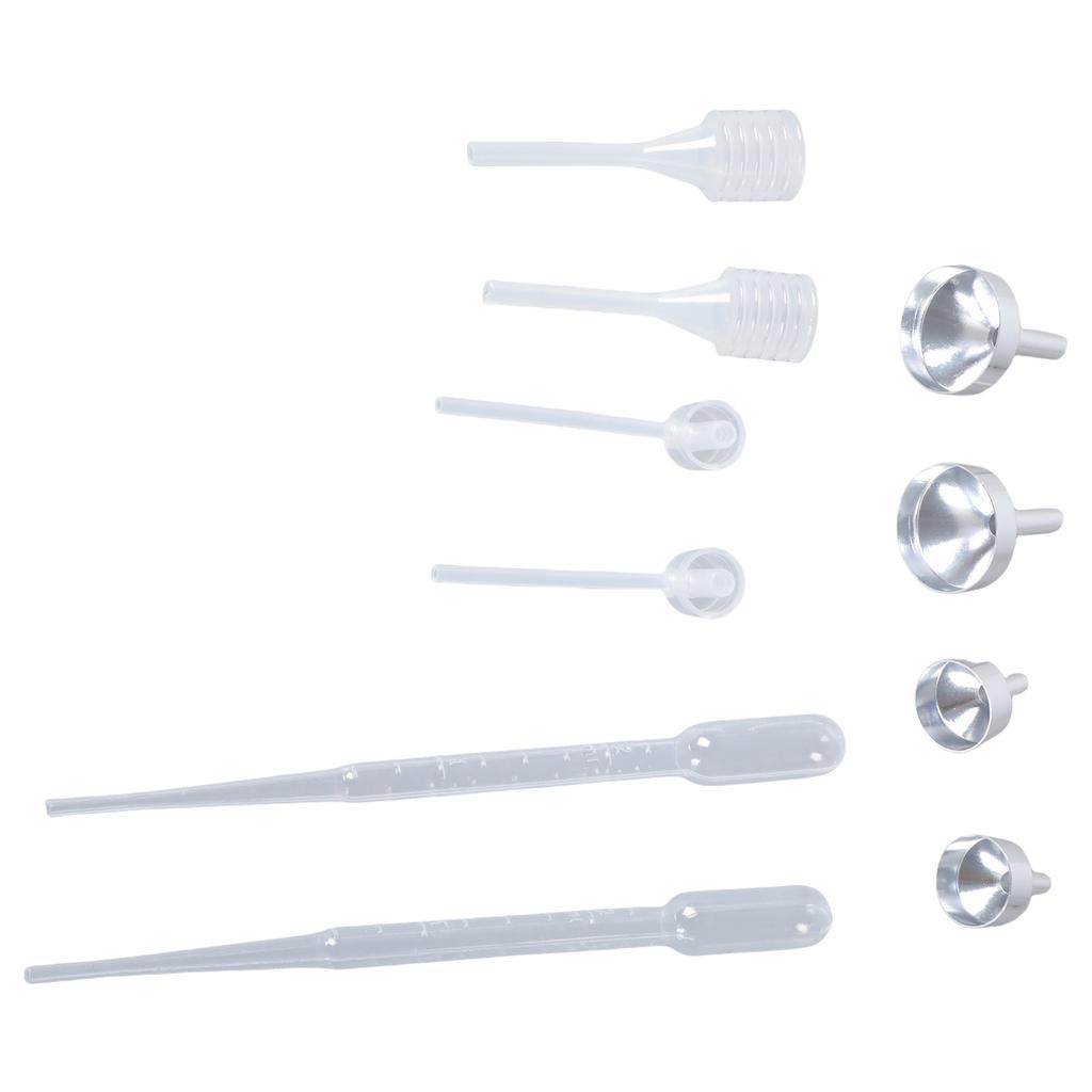10pcs Metal Mini Funnel Set With Plastic Droppers For Easy Transfer Of Liquids Powders And Glitters In Small Bottles
