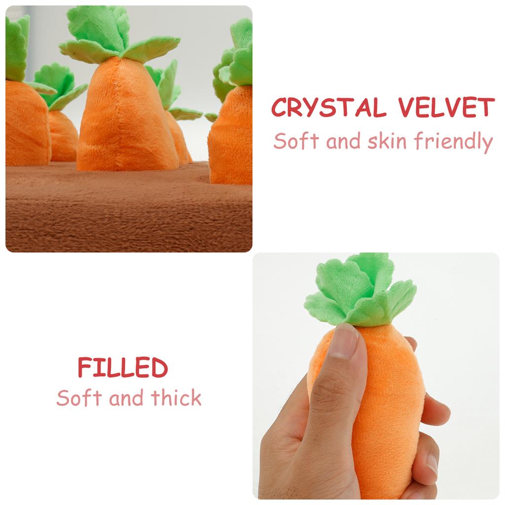 Dog Carrot Plush Toy Interactive Dog Voice Toys with Non-Slip Bottom Cute Dog Carrot Patch for Aggressive Chewers Pet