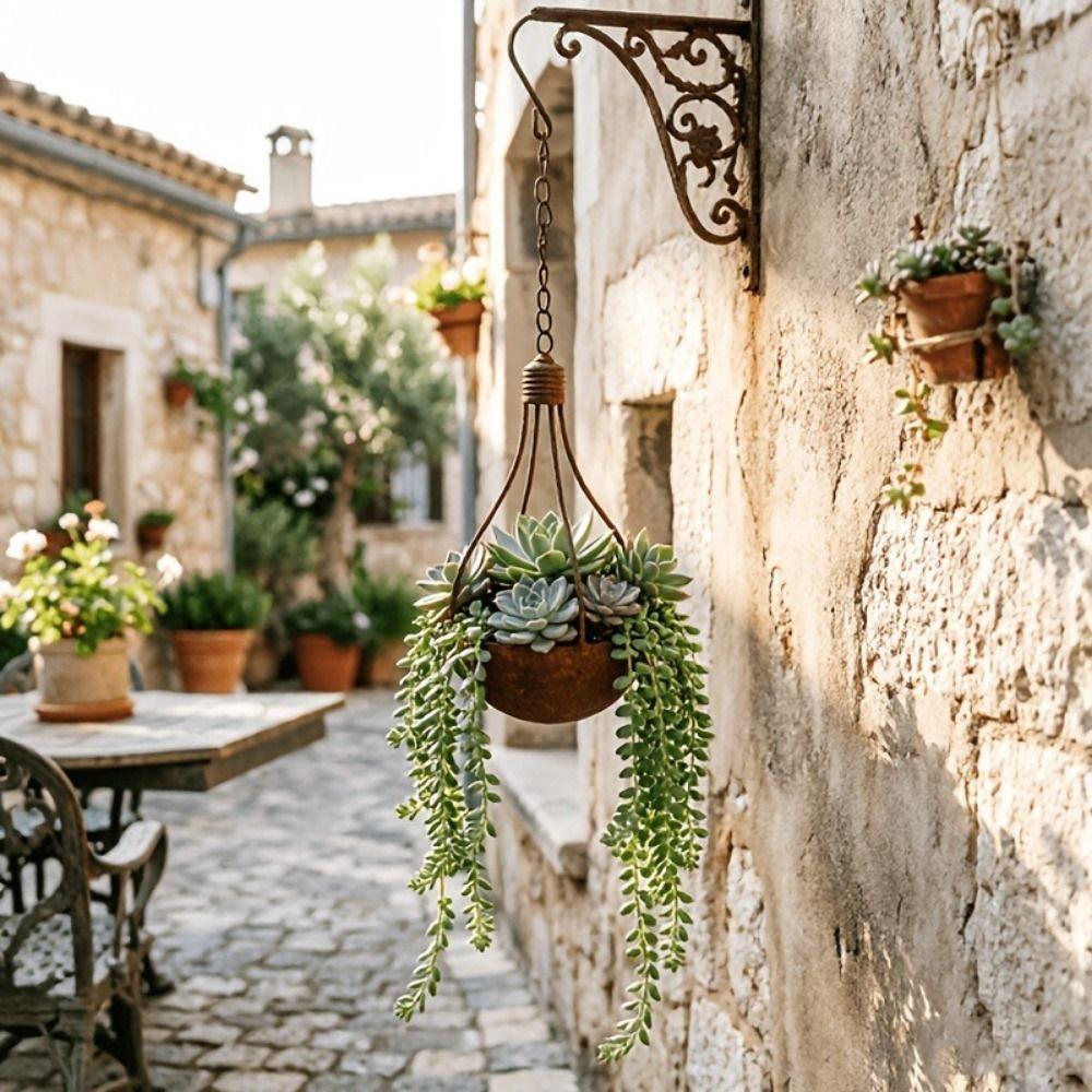 Lightweight Hanging Flower Vase Decorative Metal Hanging Planter Plant Pot Outdoor Dried Flower