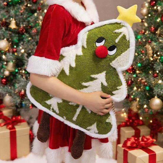 Плюшевая подушка-плед 'Рождественская елка' Милая мягкая набивная игрушка Уютная диванная подушка Теплый зимний подарок Домашнее праздничное украшение