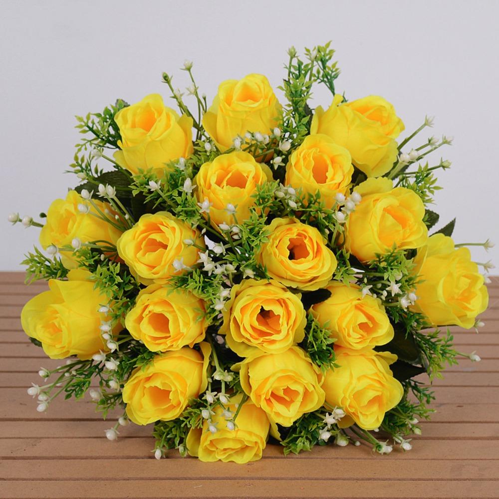 10 цветов Настоящий Счастливый Цветок Мини Натуральная Имитация Розы Новый Кристалл Трава Букет Домашний Декоративный