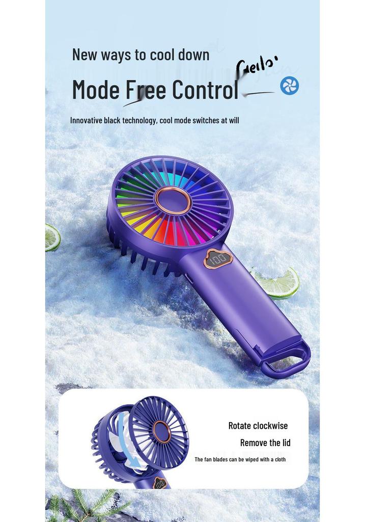 High-Speed Portable Handheld Turbo Fan with USB Digital Display