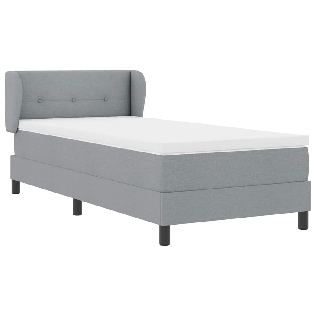 Boxspring bed with headboard Light Gray 80 x 200 cm Fabric