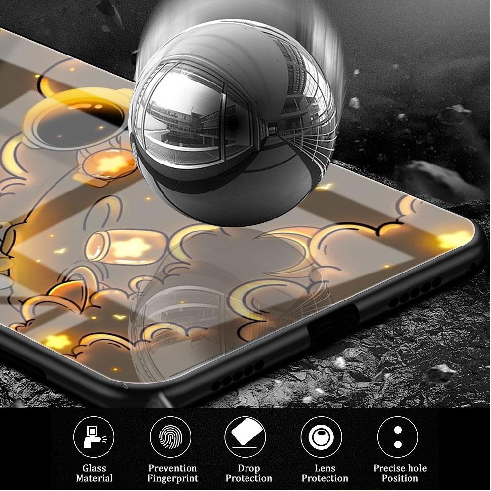 Стеклянный чехол для Samsung Galaxy S22 S20 FE S21 5G S10 S9 Plus Note 10 20 Lite, закаленный чехол для телефона с изображением космонавта и мультфильма