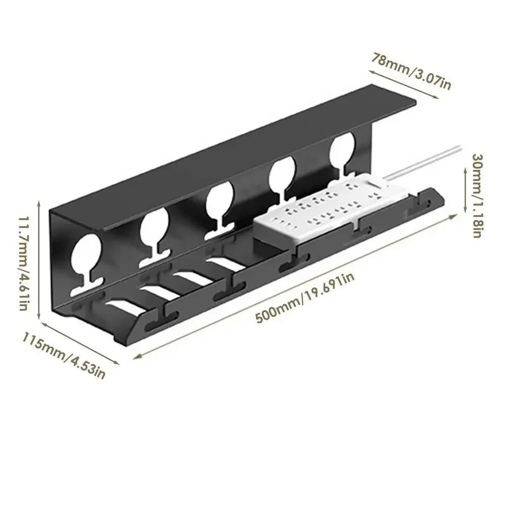 Подстольный кабельный лоток Металлический кабельный лоток под столом с зажимом Держатель шнура удлинителя Не требует сверления Прочные Вместительные принадлежности