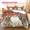 Pink Ragdoll Cat Pattern Bedding Home Decoration Birthday Gift (1 * duvet cover + 2 * pillowcase, without core)