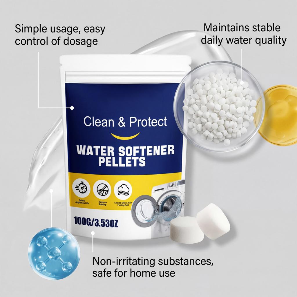 Water Softener Pellets for Household Appliances 100g Pack Reduces Scale Build-up Protects Washing Machines Dishwashers and Water Heaters
