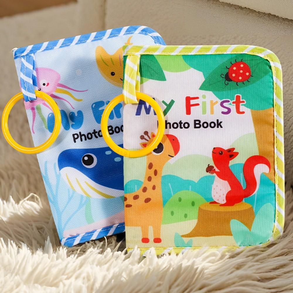 1 Count Cartoon Baby Cloth Book Album with Safety Mirror Soft Cloth Newborn Anniversary Album Multi-color Children's Album Gifts