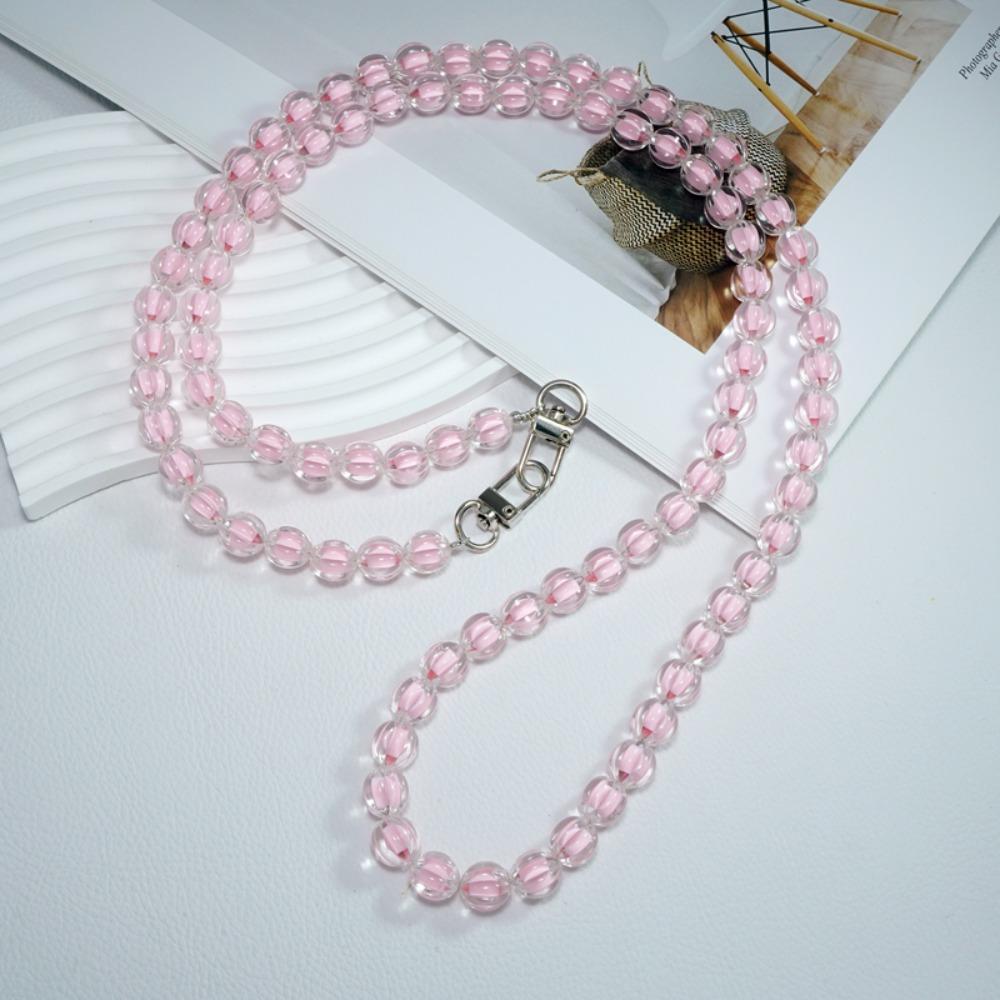 Anti Loss Candy Color Beaded Crossbody Chain Long-style Phone Neck Straps Earphone Case Strap
