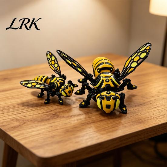 Шарнирная Фигурка Пчелы 3D Печатная Киберпанк Фигурка, Подвижные Суставы Механический Шершень Украшение, Оса с Игрушкой-Спиннером, Насекомое для Снятия Стресса