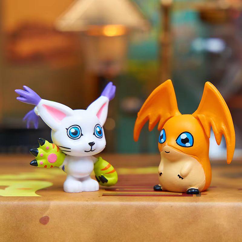 9pcs Anime Digimon Adventure Figures Toy Model Claw Machine Prize Keychains Doll Kawaii Cake Decorations Desktop Car Ornaments