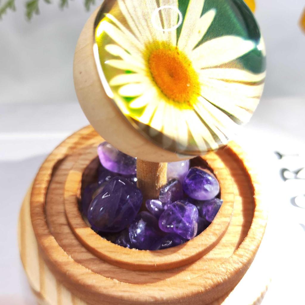 Фиолетовый диффузор эфирных масел «Ромашка» с клейким камнем, устанавливаемый в автомобиль