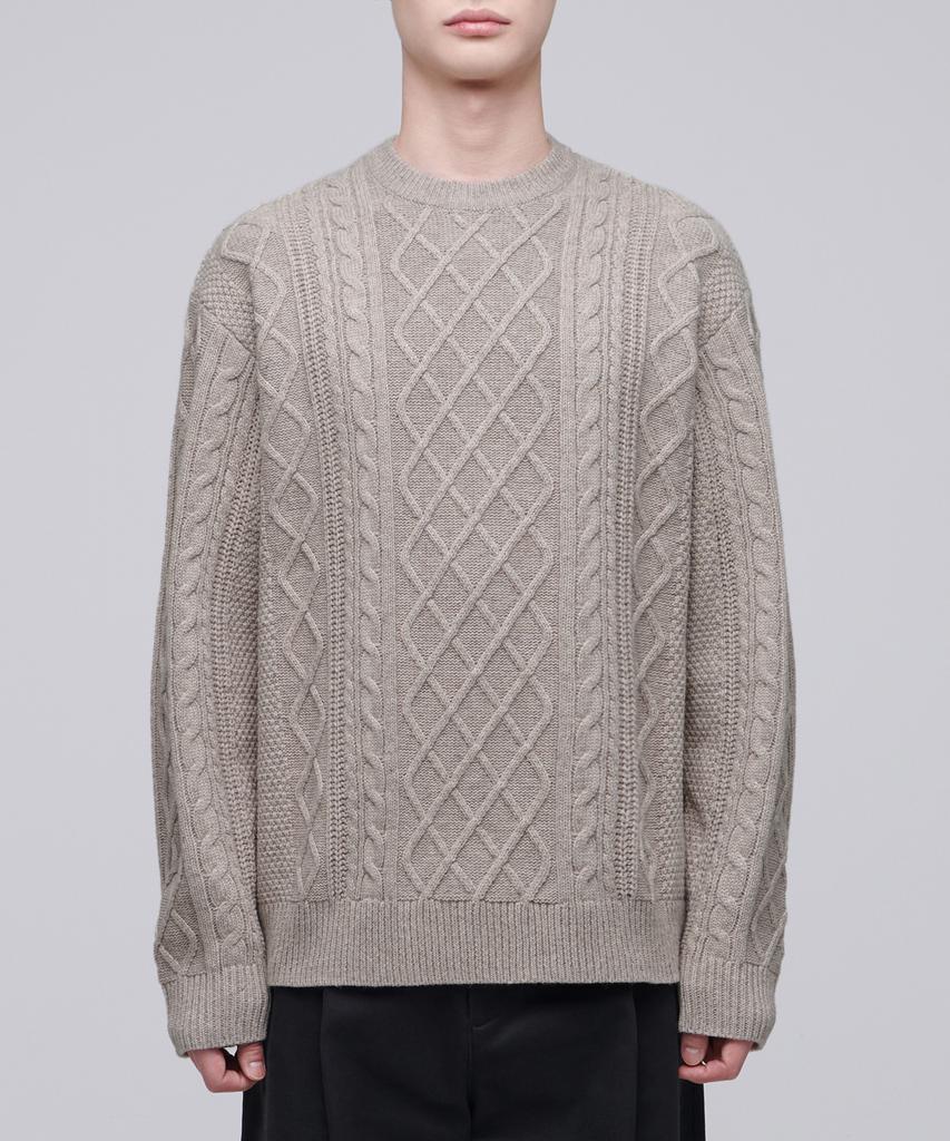 MUSINSA STANDARD Aran Cable Crew Neck Knit [Oatmeal]