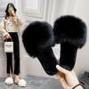 New Style Women's Home Slippers Winter Pink Fur Flats Furry Elegant Comfortable Soft Shoes for Woman Slippers Zapatos Mujer
