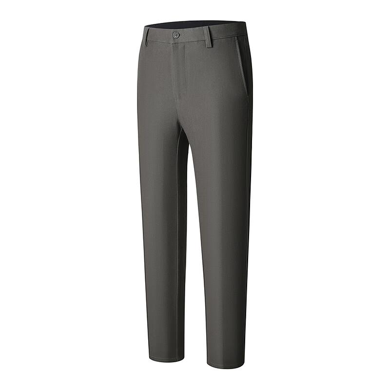 YOUNGOR Men's Autumn Casual Pants Business Straight-Leg Wrinkle-Resistant Easy-Care Cotton Modal Trousers Dark Gray 319926