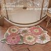 Bathroom Curved Floor Mat, Diatom Mud Absorbent Mat, Bathroom Quick-drying Non-slip Soft Mat, Shower Room Fan-shaped Foot Mat