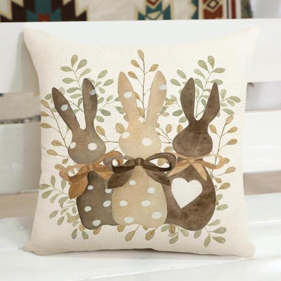 Наволочка с пасхальным кроликом, очень мягкая, износостойкая, моющаяся, не выцветающая, квадратная наволочка для дивана, наволочка