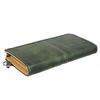 HARVEST Mustache Zippered Long Wallet Genuine Leather DBR5406 [Harvest Mustache] (Green)